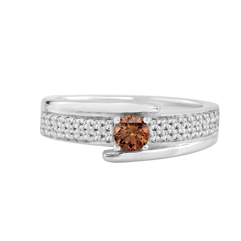 Auriya Contemporary 1/2ctw Brown Diamond Engagement Ring 14k Gold (H-I, I1-I2)