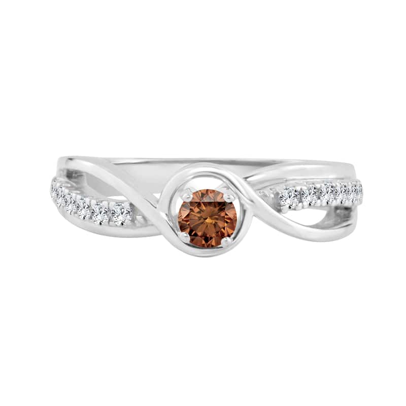 Auriya Twisted 2/5ctw Brown Diamond Engagement Ring 14k Gold (H-I, I1-I2)