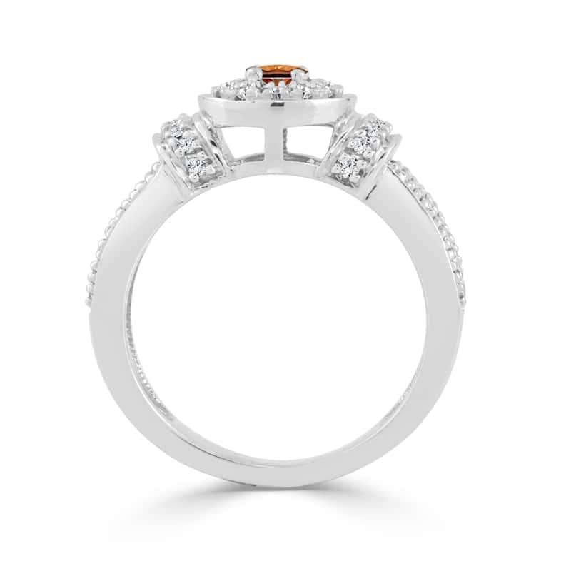 Auriya Modern 1/2ctw Halo Brown Diamond Engagement Ring 14k Gold