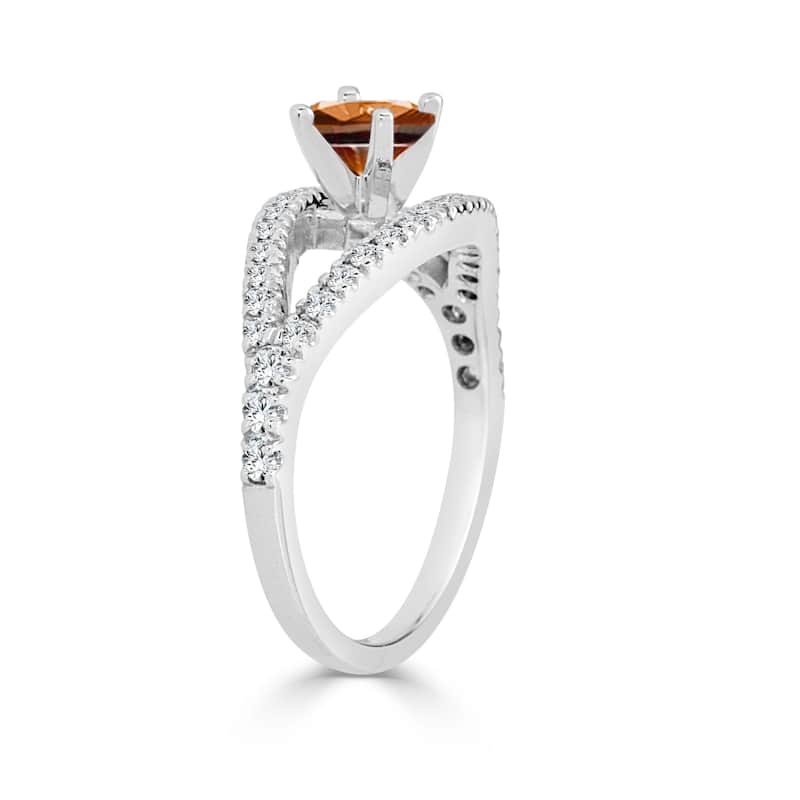 Auriya Modern Split Band 3/4ctw Brown Diamond Engagement Ring 14k Gold