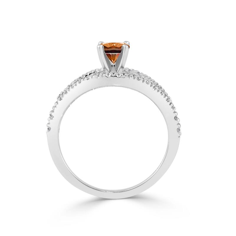 Auriya Modern Split Band 3/4ctw Brown Diamond Engagement Ring 14k Gold