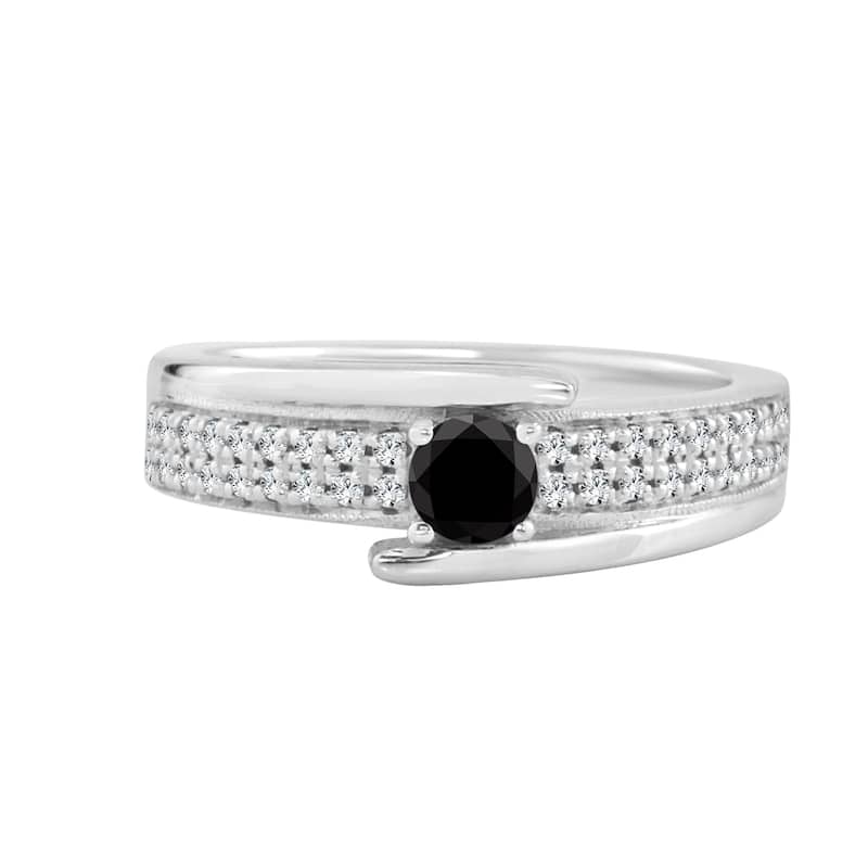14k Gold 1/2ct TDW Round Black Diamond Engagement Ring by Auriya