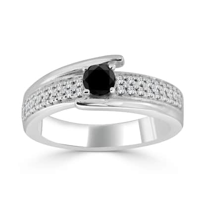 14k Gold 1/2ct TDW Round Black Diamond Engagement Ring by Auriya