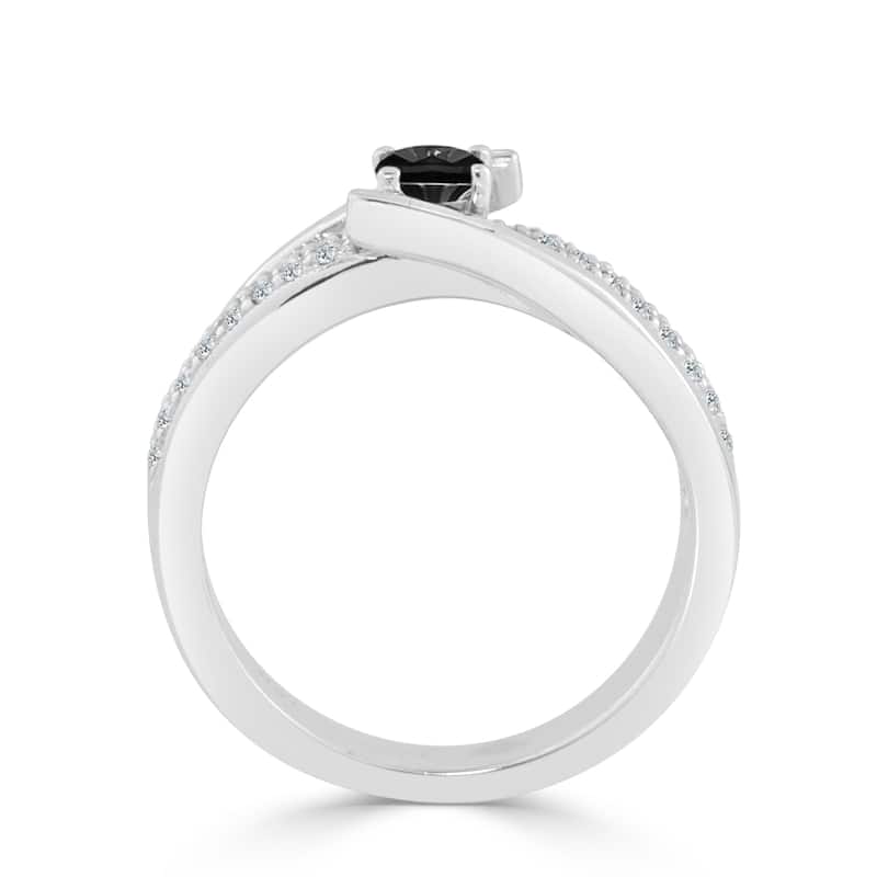 14k Gold 1/2ct TDW Round Black Diamond Engagement Ring by Auriya