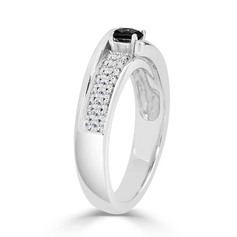 14k Gold 1/2ct TDW Round Black Diamond Engagement Ring by Auriya