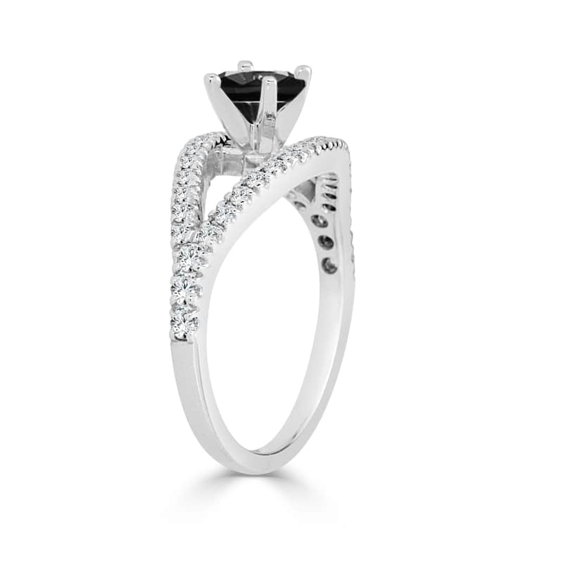 14k Gold 3/4ct TDW Round Black Diamond Engagement Ring by Auriya (H-I, I1-I2)