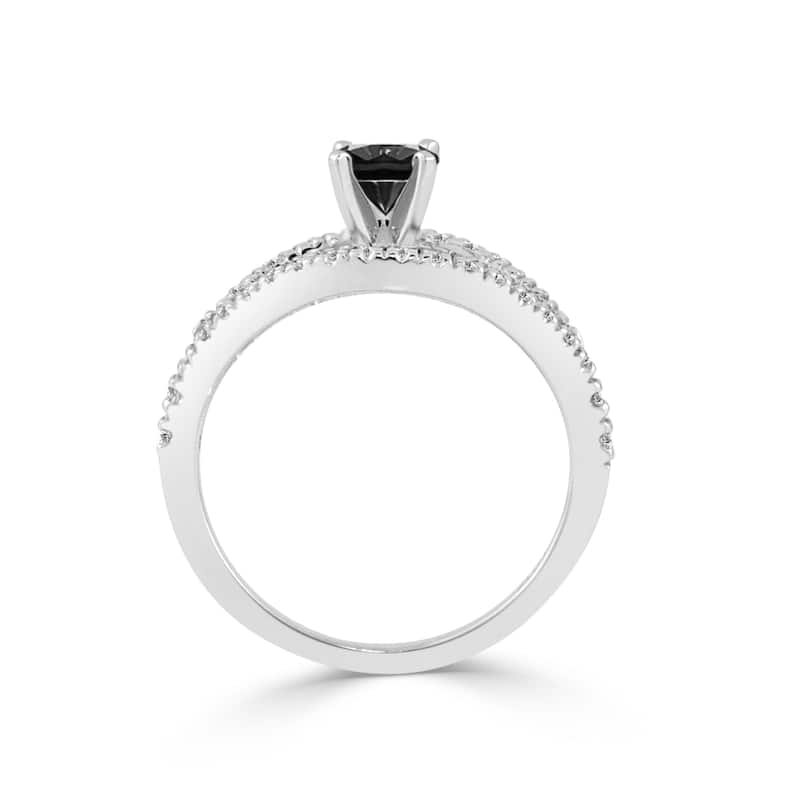 14k Gold 3/4ct TDW Round Black Diamond Engagement Ring by Auriya (H-I, I1-I2)