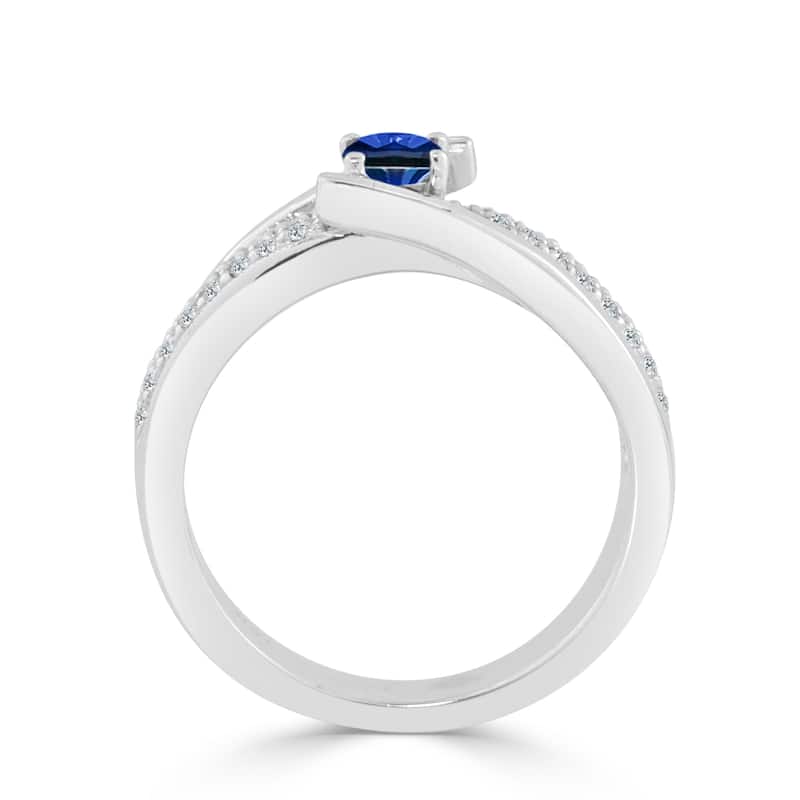 14k Gold 1/3ct Sapphire and 1/5ct TDW Diamond Engagement Ring by Auriya
