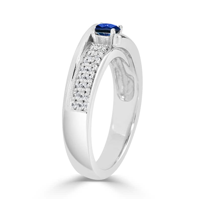 14k Gold 1/3ct Sapphire and 1/5ct TDW Diamond Engagement Ring by Auriya