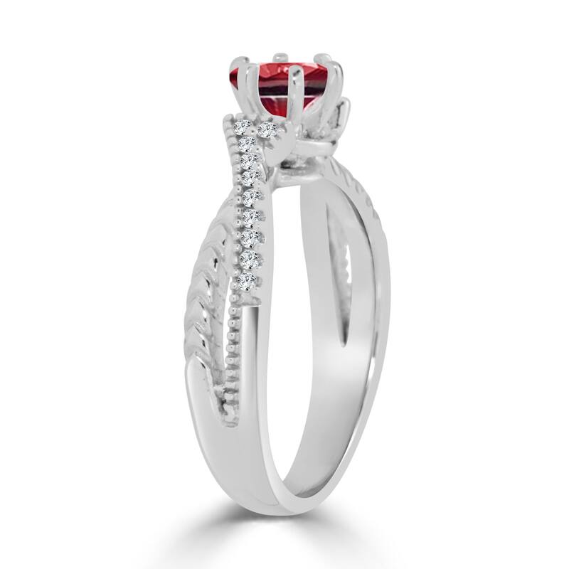 Auriya 14k Gold 2/5ct Ruby and 1/6ct TDW Round Diamond Engagement Ring