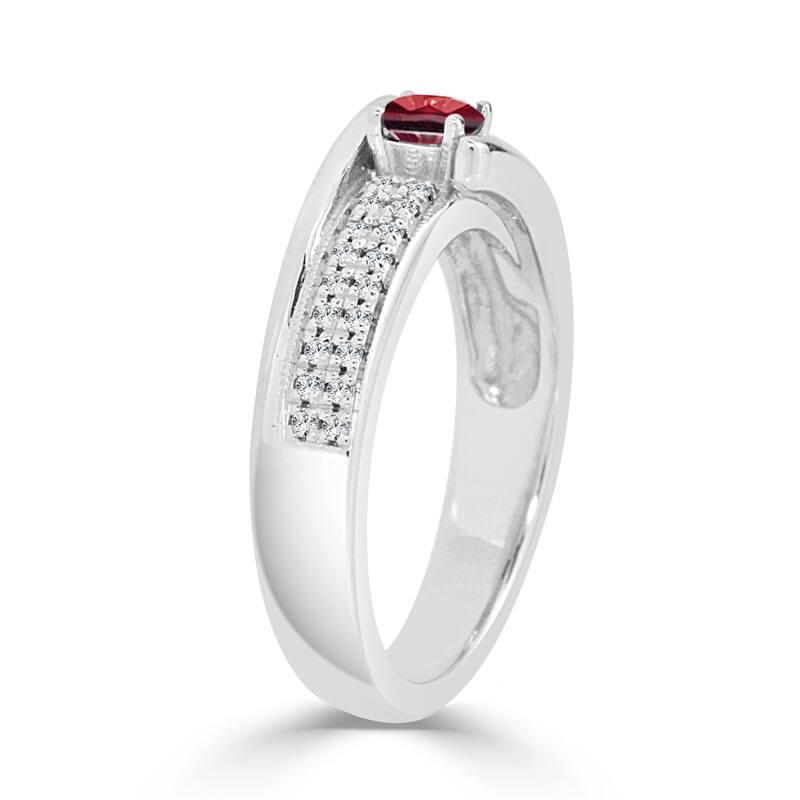 Auriya 14k Gold 1/3ct Ruby and 1/5ct TDW Round Diamond Engagement Ring