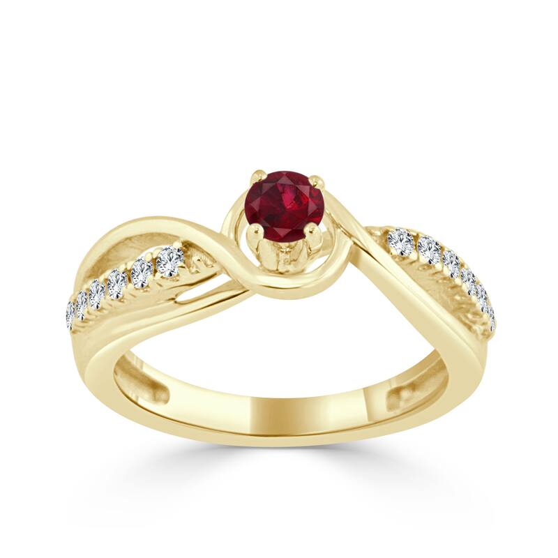 Auriya 14k Gold 1/4ct Ruby and 1/5ct TDW Round Diamond Engagement Ring