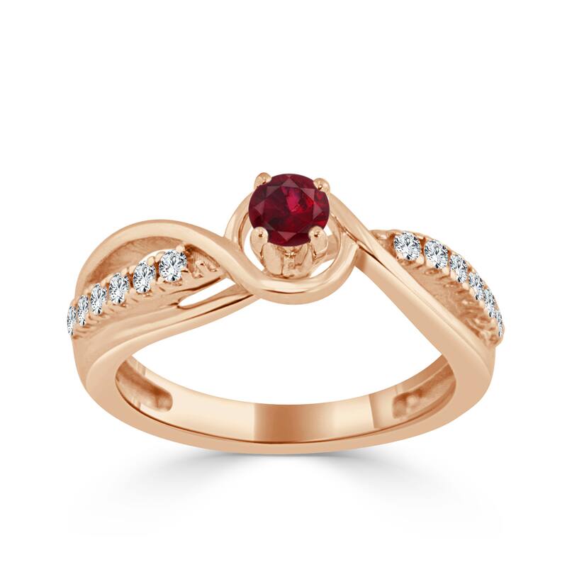 Auriya 14k Gold 1/4ct Ruby and 1/5ct TDW Round Diamond Engagement Ring
