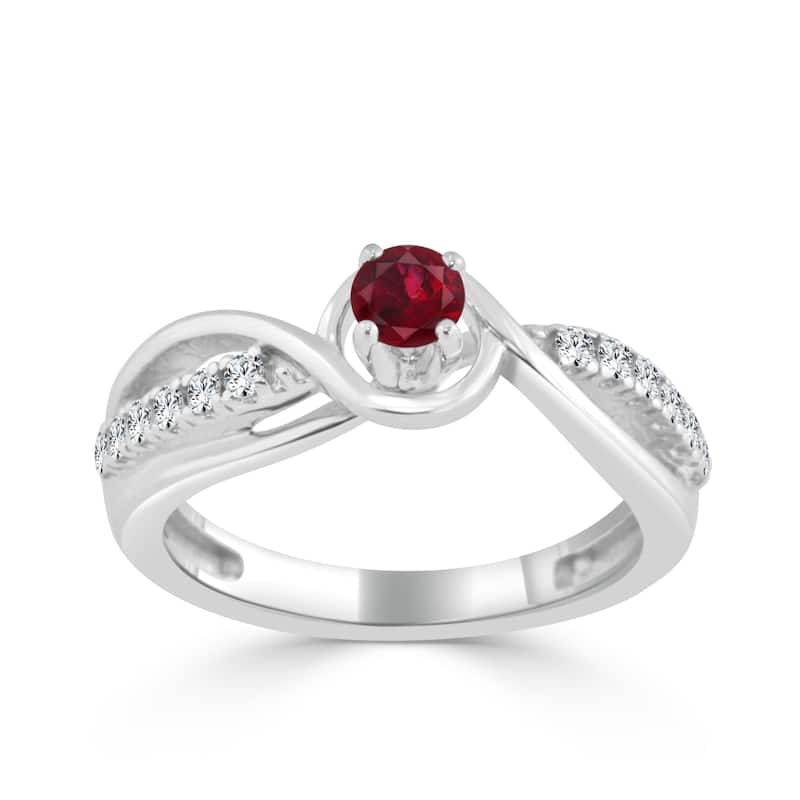 Auriya 14k Gold 1/4ct Ruby and 1/5ct TDW Round Diamond Engagement Ring
