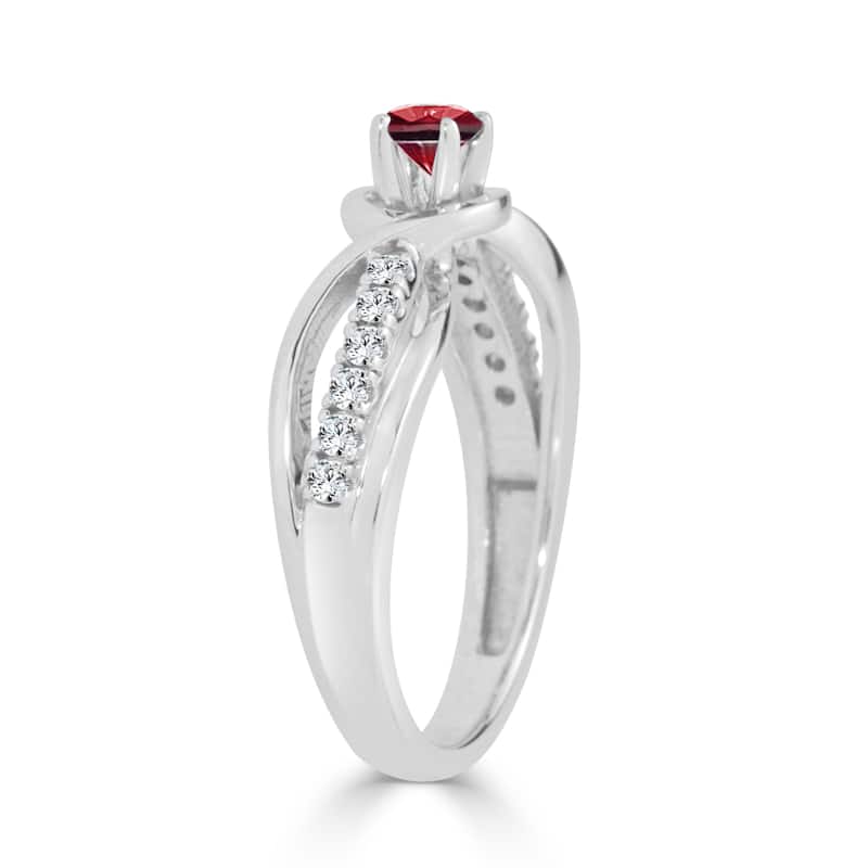 Auriya 14k Gold 1/4ct Ruby and 1/5ct TDW Round Diamond Engagement Ring