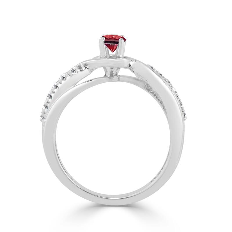 Auriya 14k Gold 1/4ct Ruby and 1/5ct TDW Round Diamond Engagement Ring