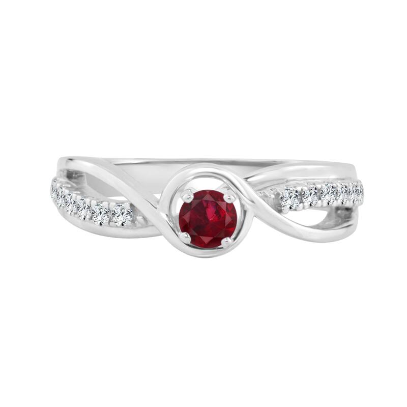 Auriya 14k Gold 1/4ct Ruby and 1/5ct TDW Round Diamond Engagement Ring