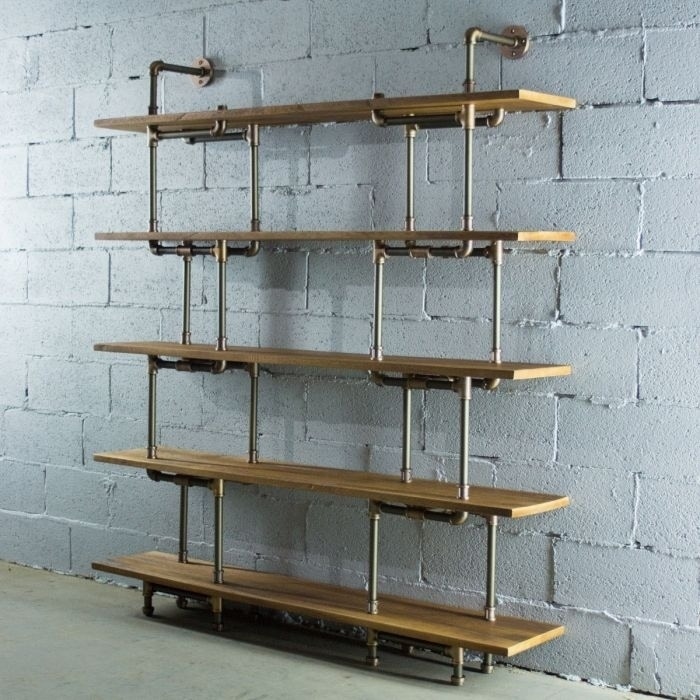 brass and wood bookcase