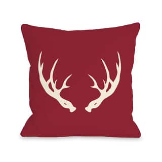 Red Microfiber Throw Pillows For Less Huntsman Antlers Red 16 Or 18 Inch Throw Pillow By Obc