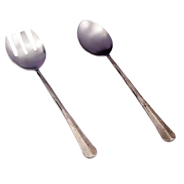 Inox Ridge Design 2-piece Nascent Steel Salad Serving Set. Opens flyout.