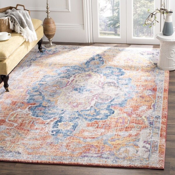 Safavieh Bristol Bohemian Oriental Blue/ Orange Area Rug - 7' Square