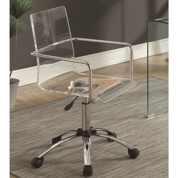 Modern Design Clear Acrylic Adjustable Office Chair with Chrome Base