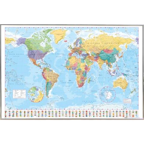 Framed World Map Art Print with Choice of Frame