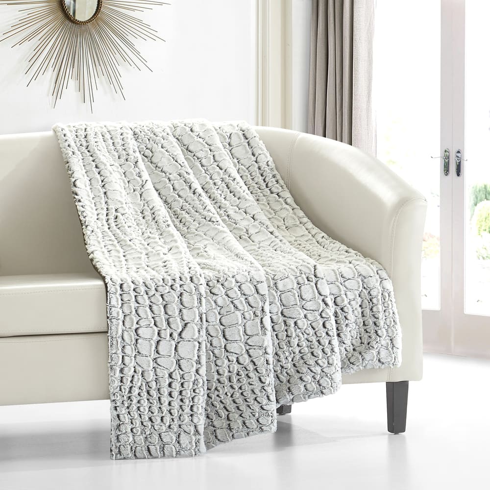 Chic Home Caiman Faux Fur Throw