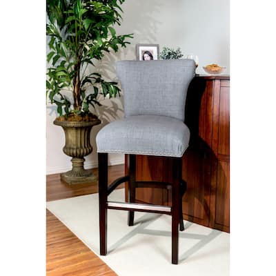 Bella 30 inch Contemporary Gray Nailhead Barstool