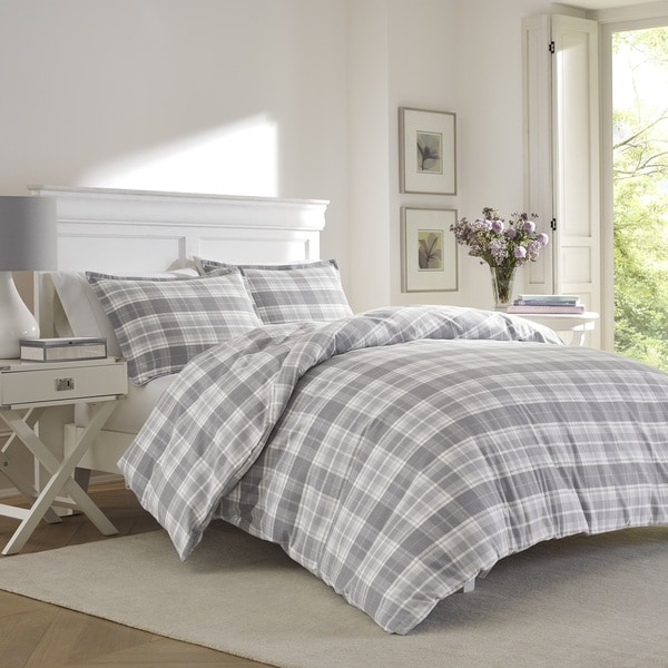 Shop Laura Ashley Mulholland Plaid Flannel Comforter Set Ships