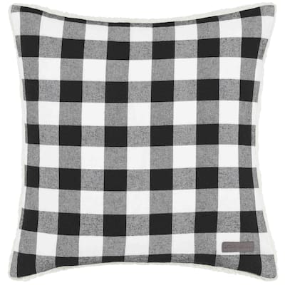 Eddie Bauer Cabin Plaid Black & White Throw Pillow