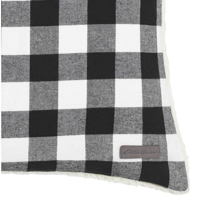 Eddie Bauer Cabin Plaid Black & White Throw Pillow