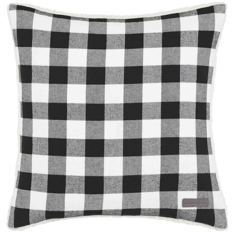 Eddie Bauer Cabin Plaid Black & White Throw Pillow