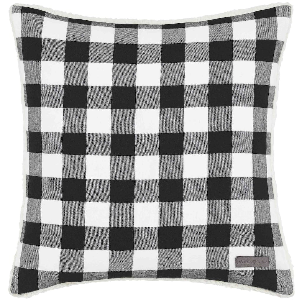 Eddie Bauer Cabin Plaid Black & White Throw Pillow