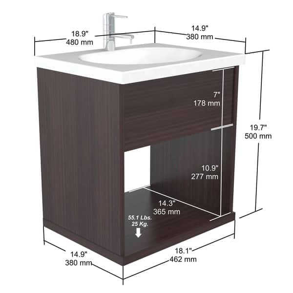 Inval Modern Espresso Bathroom Vanity Overstock 16901070