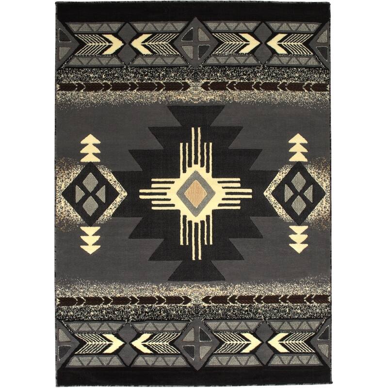 Allstar Woven Native American Area Rug - 5' 2"x7' 1" - Gray