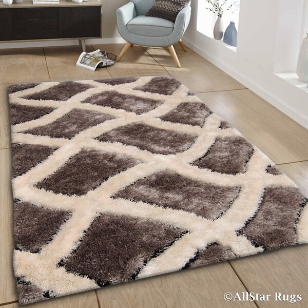 Allstar Anium Off White Trellis Thick High Pile Rug 4 11 X 6 Allstar Anium Off White Trellis Thick High Pile Rug 4 X27