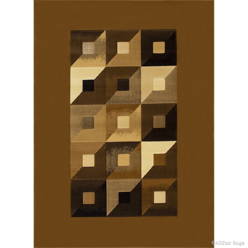 Allstar Modern Block Design Rug - 5' 2"x7' 1" - Gold