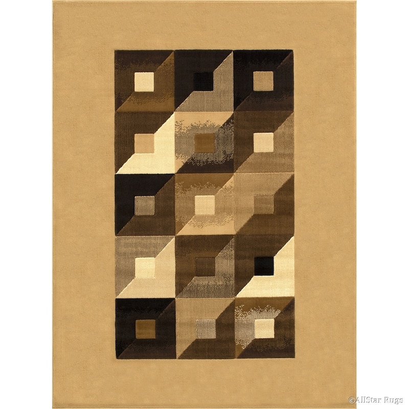 Allstar Modern Block Design Rug - 5' 2"x7' 1" - Beige