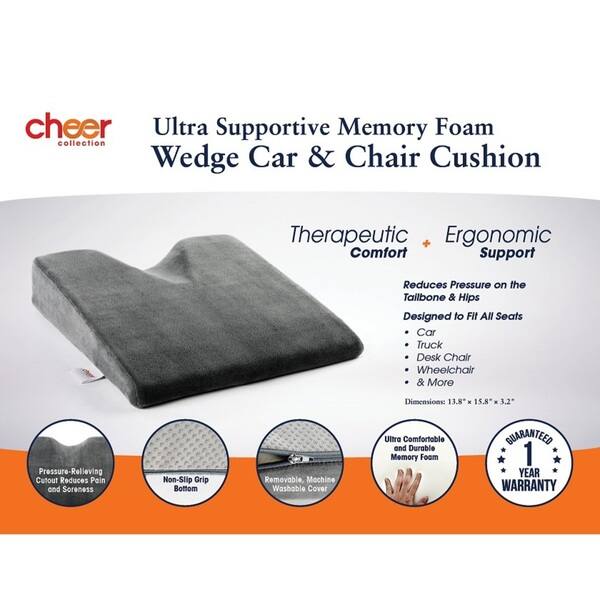 Shop Cheer Collection Memory Foam Wedge Car And Chair Cushion 13 8