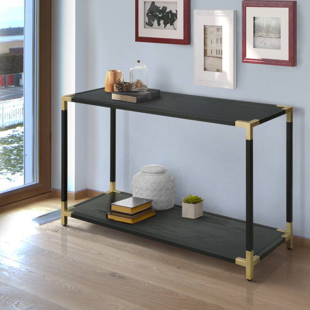 Furniture of America Liaz Contemporary Black 1-shelf Sofa Table