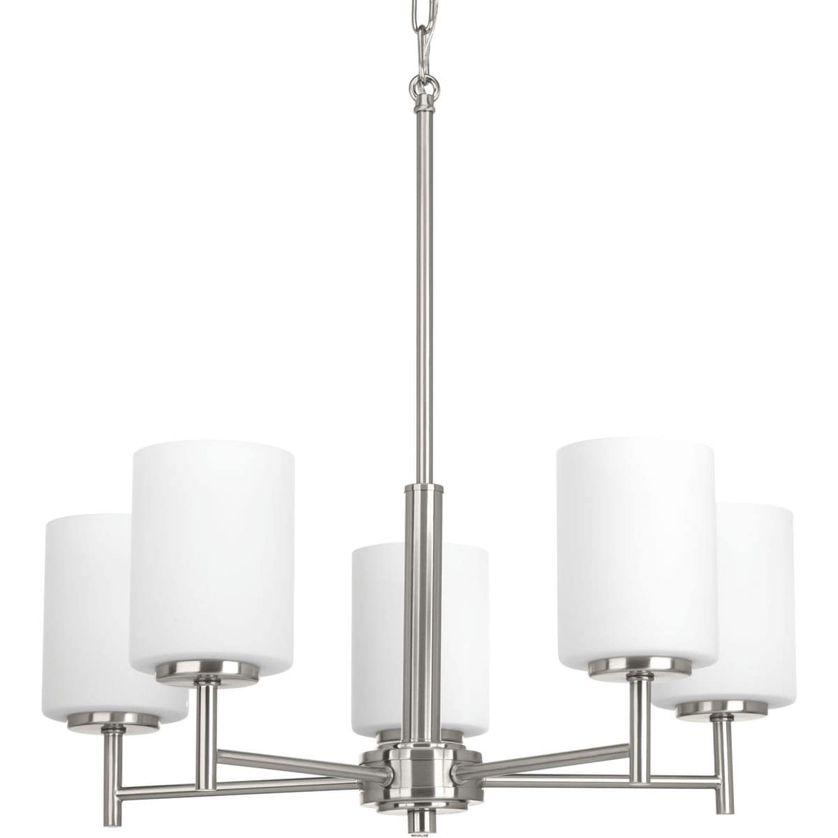 Progress Lighting Replay Collection 5-Light Brushed Nickel Etched Glass Modern Chandelier Light