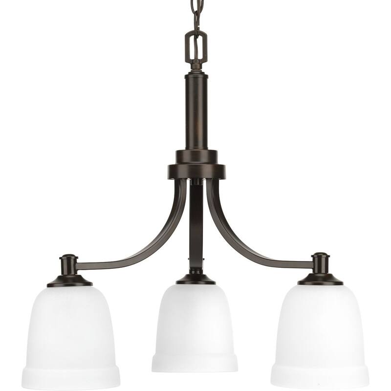 Topsail Collection 3-Light Antique Bronze Etched Parchment Glass Coastal Chandelier Light