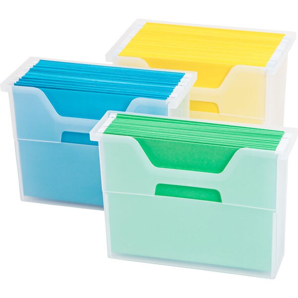 Iris Desktop File Box Clear 6 Pack Small Office Products Office