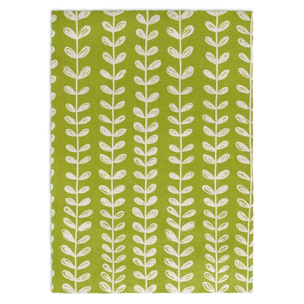 Kavka Designs Zebra Green/ White Accent Rug (2' X 3') - 2' x 3'