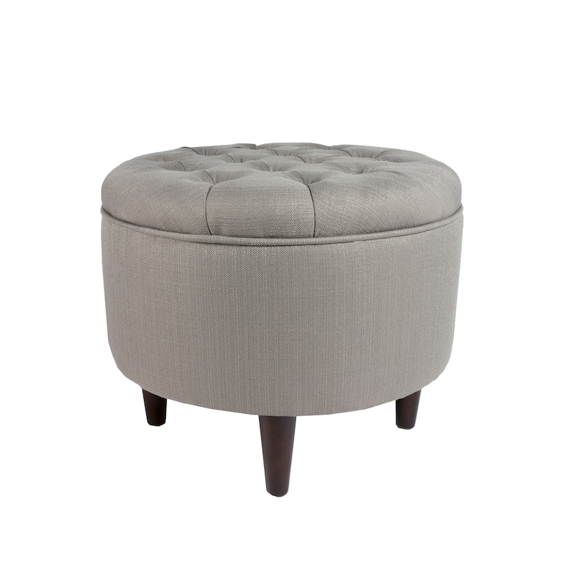 Rosie Button Tufted Round Ottoman