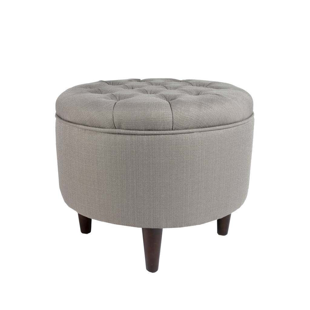 Rosie Button Tufted Round Ottoman