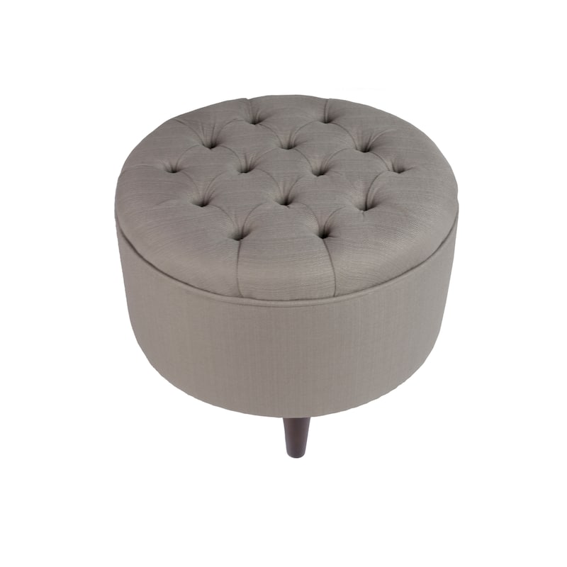 Rosie Button Tufted Round Ottoman