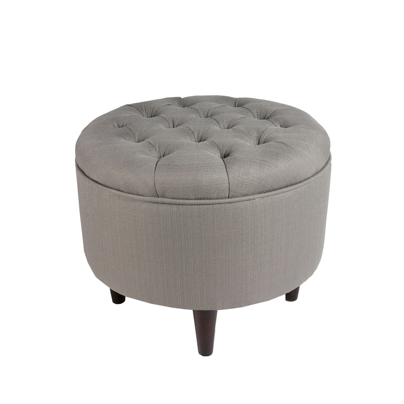 Rosie Button Tufted Round Ottoman