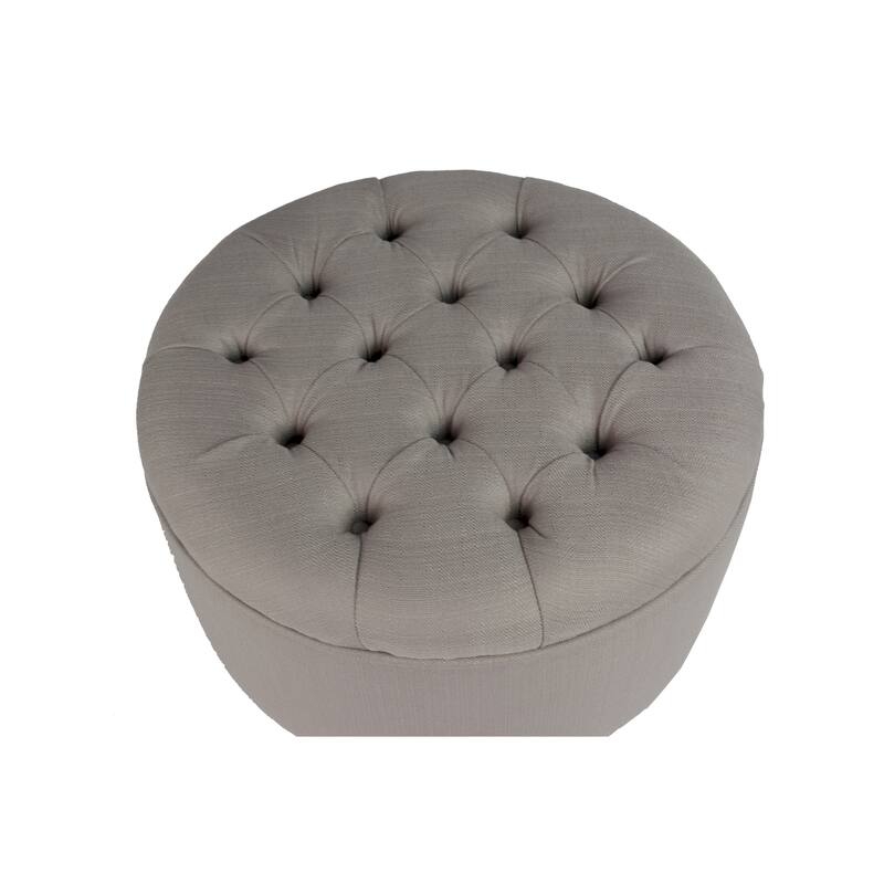 Rosie Button Tufted Round Ottoman